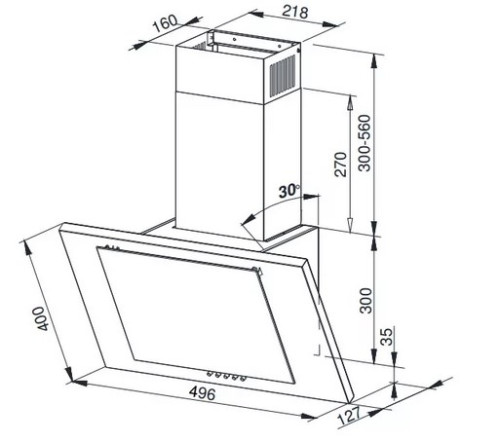 Вытяжка Weissgauff (Вайсгауф) GAMMA 50 PB WH