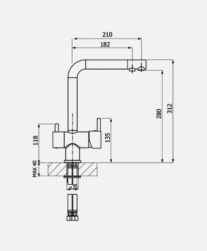 Смеситель с фильтром для кухни Florentina Арес AV, жасмин