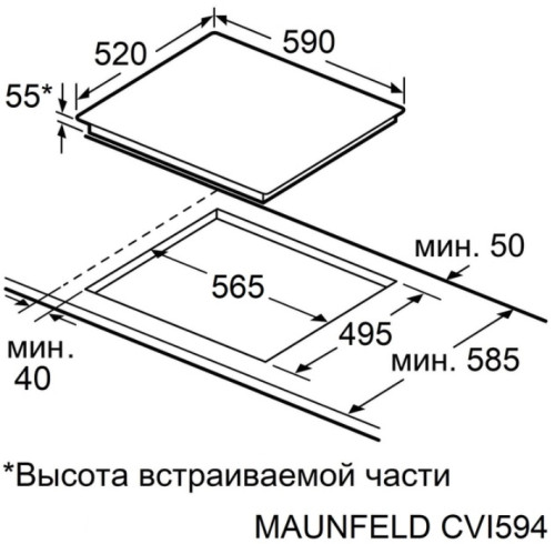 Индукционная варочная панель MAUNFELD CVI594SF2BKD Inverter