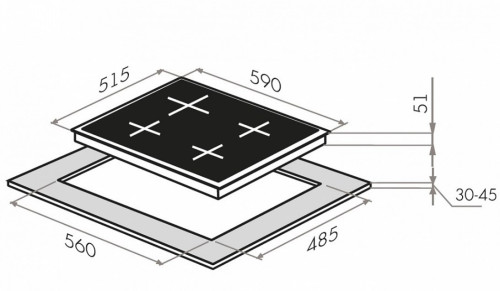Газовая варочная панель MAUNFELD (Маунфилд) LIGHT EGHE.64.3CW/G белый
