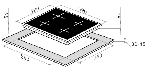 Индукционная варочная панель MAUNFELD AVI594FBK