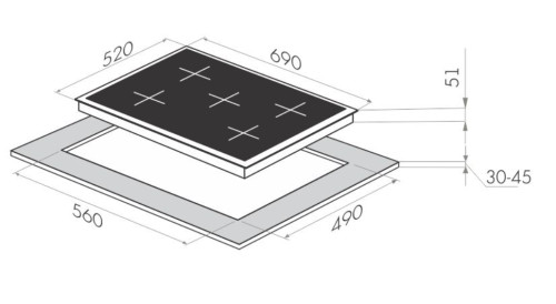 Газовая варочная панель MAUNFELD (Маунфилд) MGHG.75.13RILB