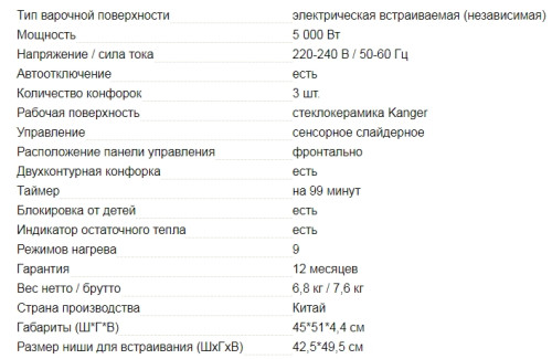 Электрическая варочная панель AVEX (Авекс) EM 4539 B