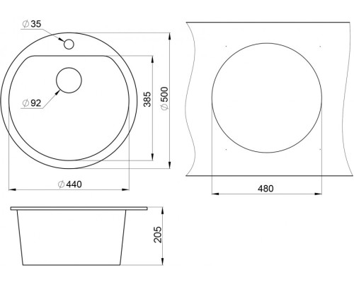 Кухонная мойка Granula (Гранула) GR-5101 es, эспрессо