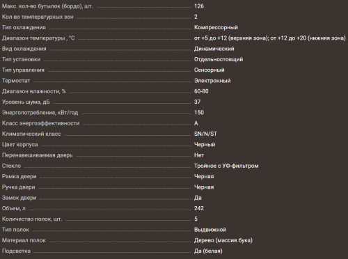 Винный шкаф Meyvel (Мейвел) MV126-KBF2