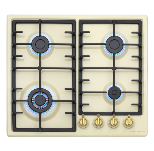 Газовая варочная панель MAUNFELD (Маунфилд) EGHE.64.33CBG.R/G бежевый + ВИДЕО О ТОВАРЕ