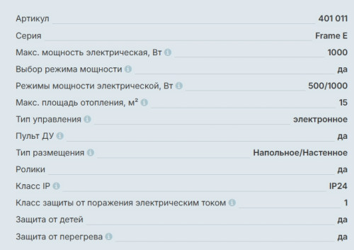 Конвектор Thermex (Термекс) Frame 1000E