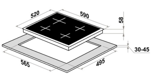 Индукционная варочная панель MAUNFELD CVI594SF2BK