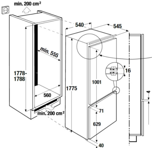 Встраиваемый холодильник Kuppersbusch (Купперсбуш) FKG 8540.0i