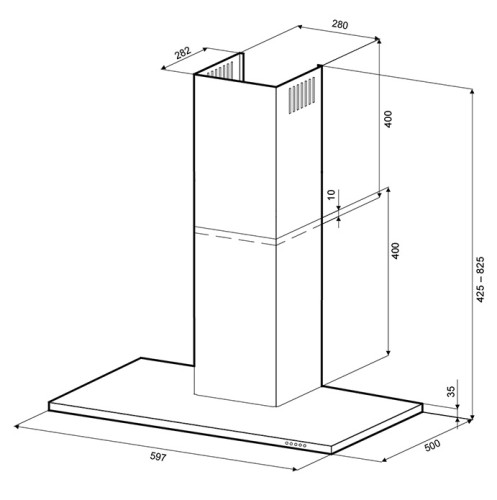 Вытяжка Krona (Крона) Rina 600 Inox PB