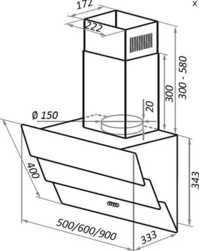 Вытяжка MAUNFELD (Маунфилд) CASCADA PUSH 60 Белый