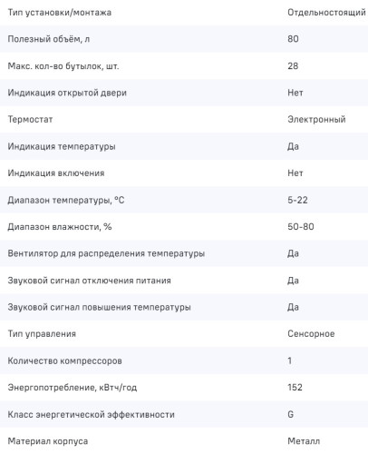Винный шкаф MAUNFELD (Маунфилд) MFWC-85D28