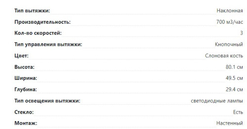 Вытяжка Lex (Лекс) MIKA 500 IVORY