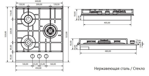 Газовая варочная панель Kuppersberg (Купперсберг) FQ 42 W