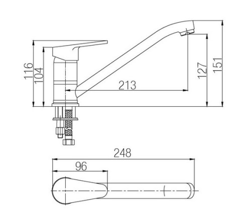 Смеситель для кухни Paulmark (Паульмарк) Potsdam Po211092, хром