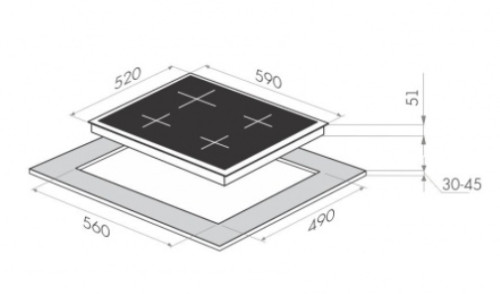 Газовая варочная панель MAUNFELD (Маунфилд) MGHG.64.76RILB