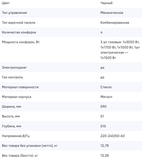 Комбинированная варочная панель MAUNFELD (Маунфилд) EEHG.64.13CB.KG