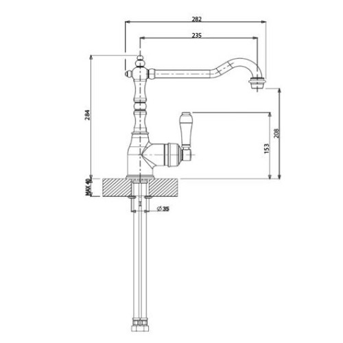 Смеситель для кухни Florentina Тироль AV, бронза