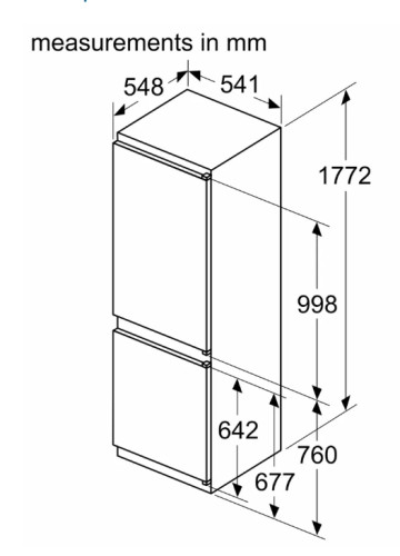 Встраиваемый холодильник Bosch (Бош) KIV86NSE0