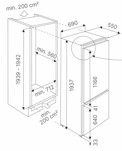 Встраиваемый холодильник Kuppersbusch (Купперсбуш) FKGF 9835.0I