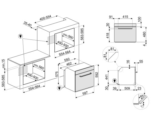 Электрический духовой шкаф Smeg (Смег) SF6922BPZE1
