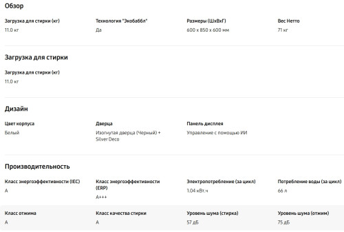 Стиральная машина Samsung (Самсунг) WW11CG604CLELP