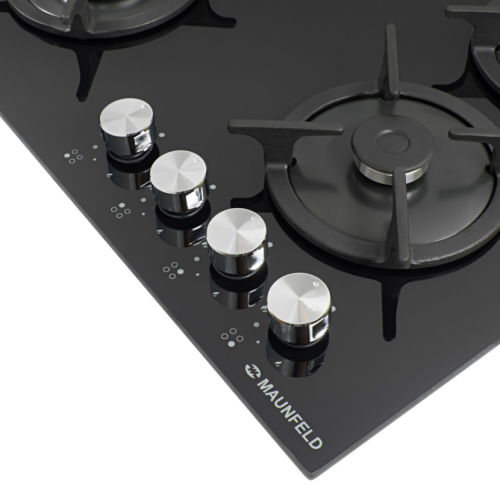 Газовая варочная панель MAUNFELD (Маунфилд) EGHG.64.1CB/G черный + ВИДЕО О ТОВАРЕ
