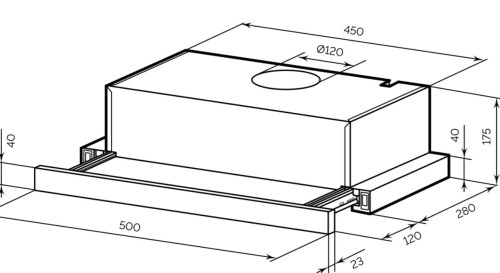Встраиваемая вытяжка Lex (Лекс) HONVER 500 WHITE