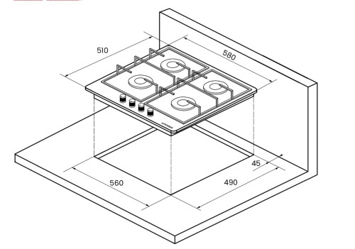Газовая варочная панель Kuppersberg (Купперсберг) FQ 62 W