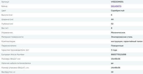 Электрическая варочная панель Delvento (Делвенто) V45E03M001