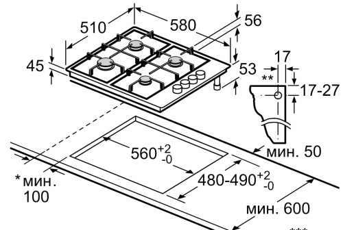 Комбинированная варочная панель Bosch (Бош) PBY6C5B62O