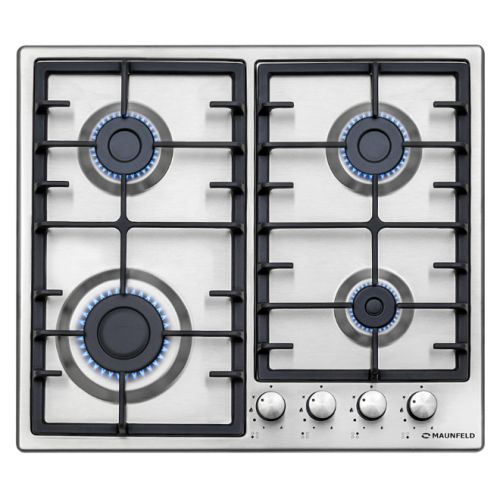Газовая варочная панель MAUNFELD (Маунфилд) EGHS.64.3CS/G нержавеющая сталь + ВИДЕО О ТОВАРЕ