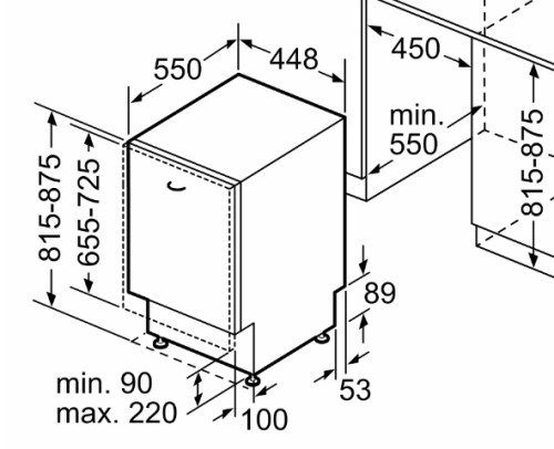 Встраиваемая посудомоечная машина Bosch (Бош) SPV2HMX42E