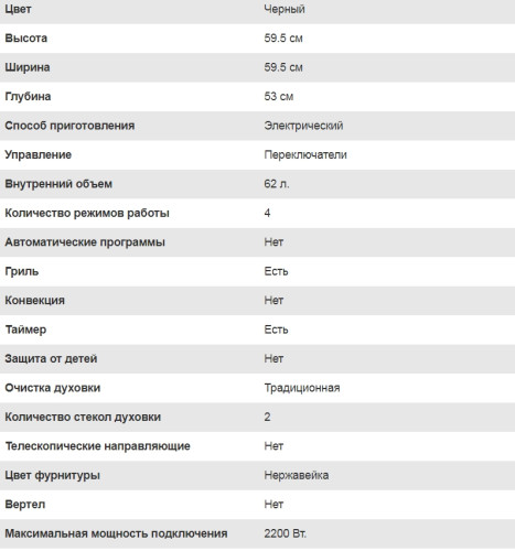Электрический духовой шкаф Lex (Лекс) EDM 041 BL