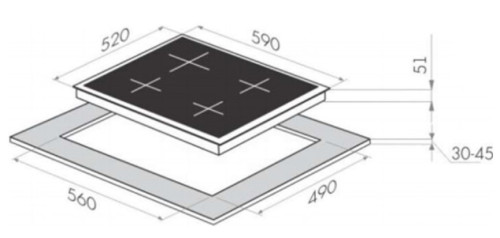 Газовая варочная панель HOMSair (ХОМСЭйр) HGE643BK