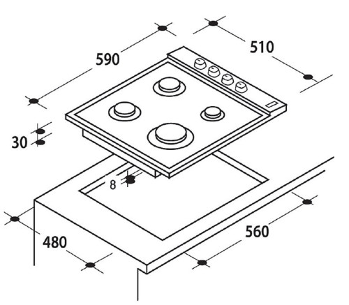 Газовая варочная панель Candy (Канди) CLG 64 PX