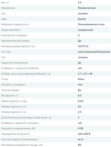 Газовая варочная панель Simfer (Симфер) H30V20W516