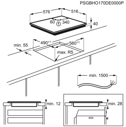 Электрическая варочная панель Electrolux (Электролюкс) EHF 56547 XK