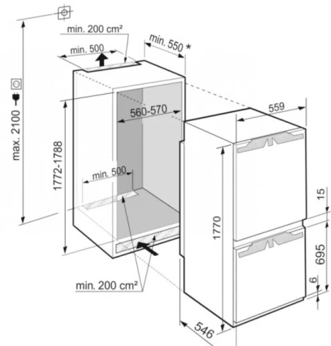 Встраиваемый холодильник Liebherr (Либхер) ICc 5123
