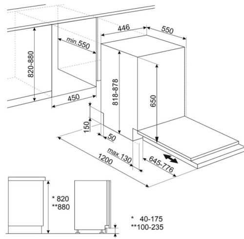 Встраиваемая посудомоечная машина Smeg (Смег) ST4533IN