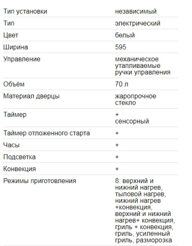 Электрический духовой шкаф EXITEQ (Экзитег) EXO - 205 white