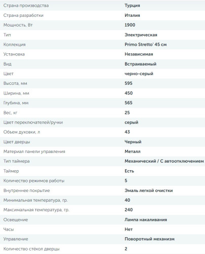 Электрический духовой шкаф Delvento (Делвенто) V4EM16001