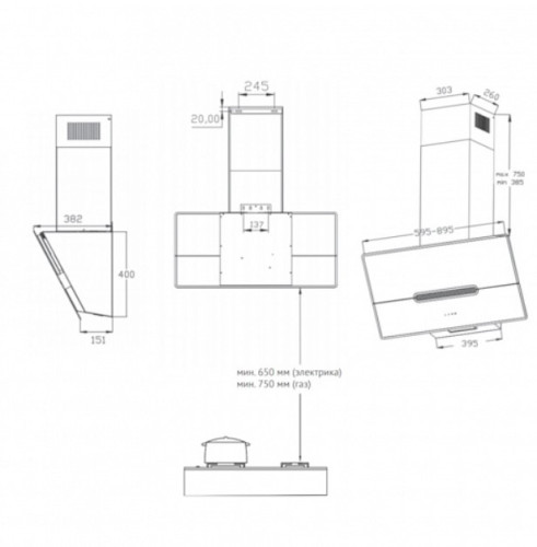 Вытяжка Korting (Кёртинг) KHC 91950 GXN