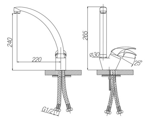 Смеситель для кухни Paulmark (Паульмарк) Holstein Ho212012-328, бежевый
