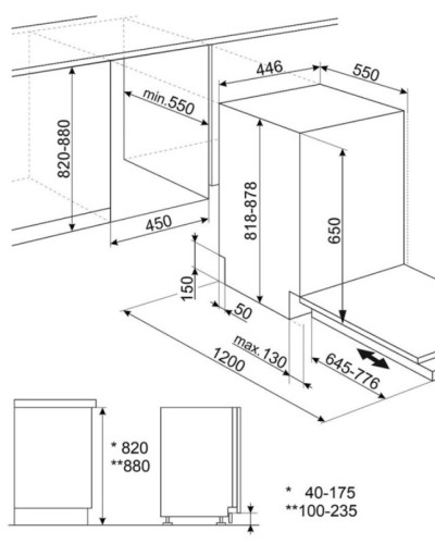 Встраиваемая посудомоечная машина Smeg (Смег) ST4522IN
