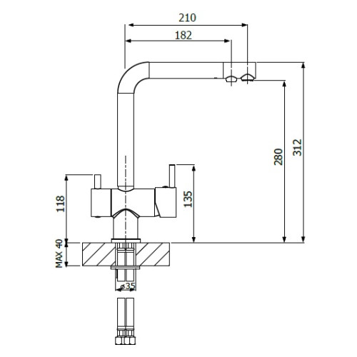 Смеситель FL-02 Арес, цвет коричневый