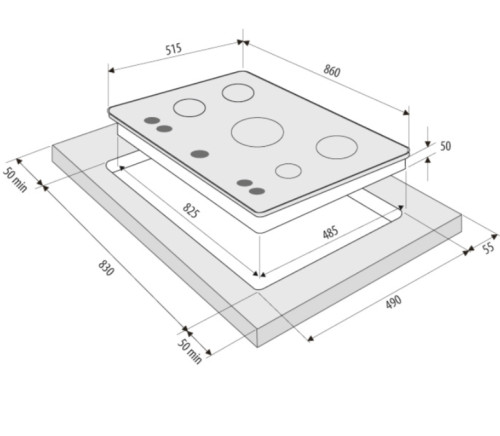 Газовая варочная панель Krona (Крона) NOVANTA 90 AN
