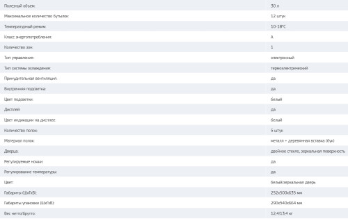Винный шкаф Tesler (Теслер) WCV-125