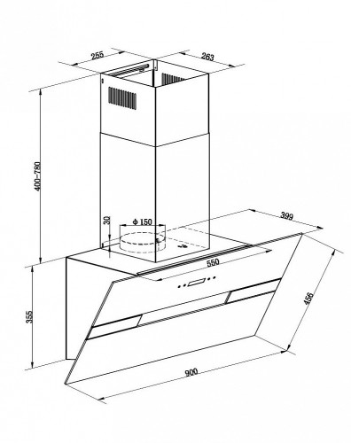 Вытяжка MAUNFELD (Маунфилд) Mersey 90 черный