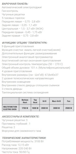 Комбинированная плита Lofra (Лофра) RBIG96MFT